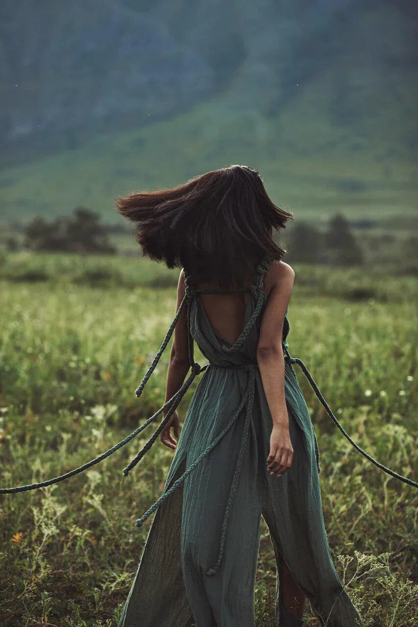 Green Boho Maxi Dress 