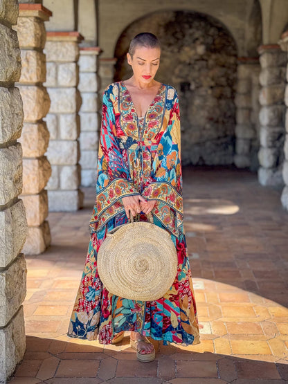 Boho Silk Plunge Dress