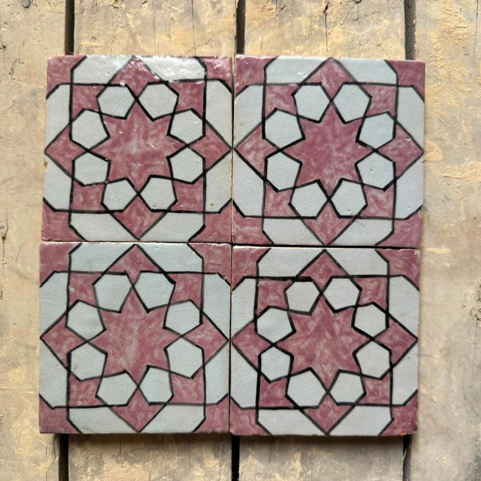 Pink Handmade Moroccan Tiles