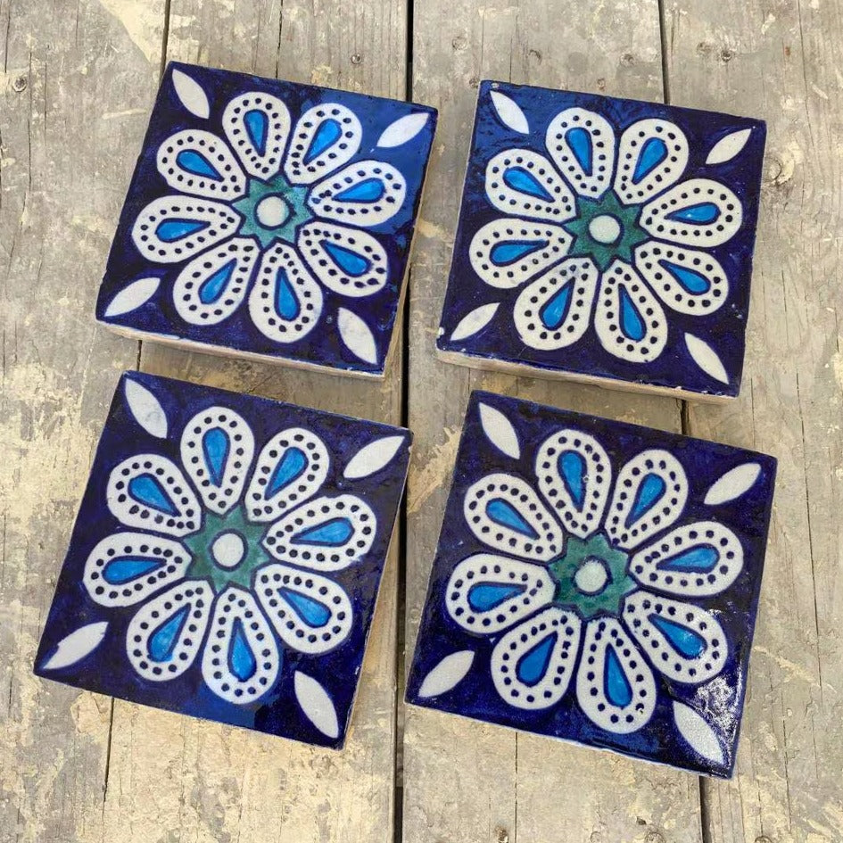 Blue Flower Handmade Moroccan Tiles