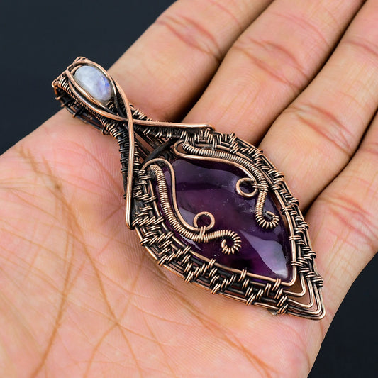 Natural Amethyst Moonstone Pendant