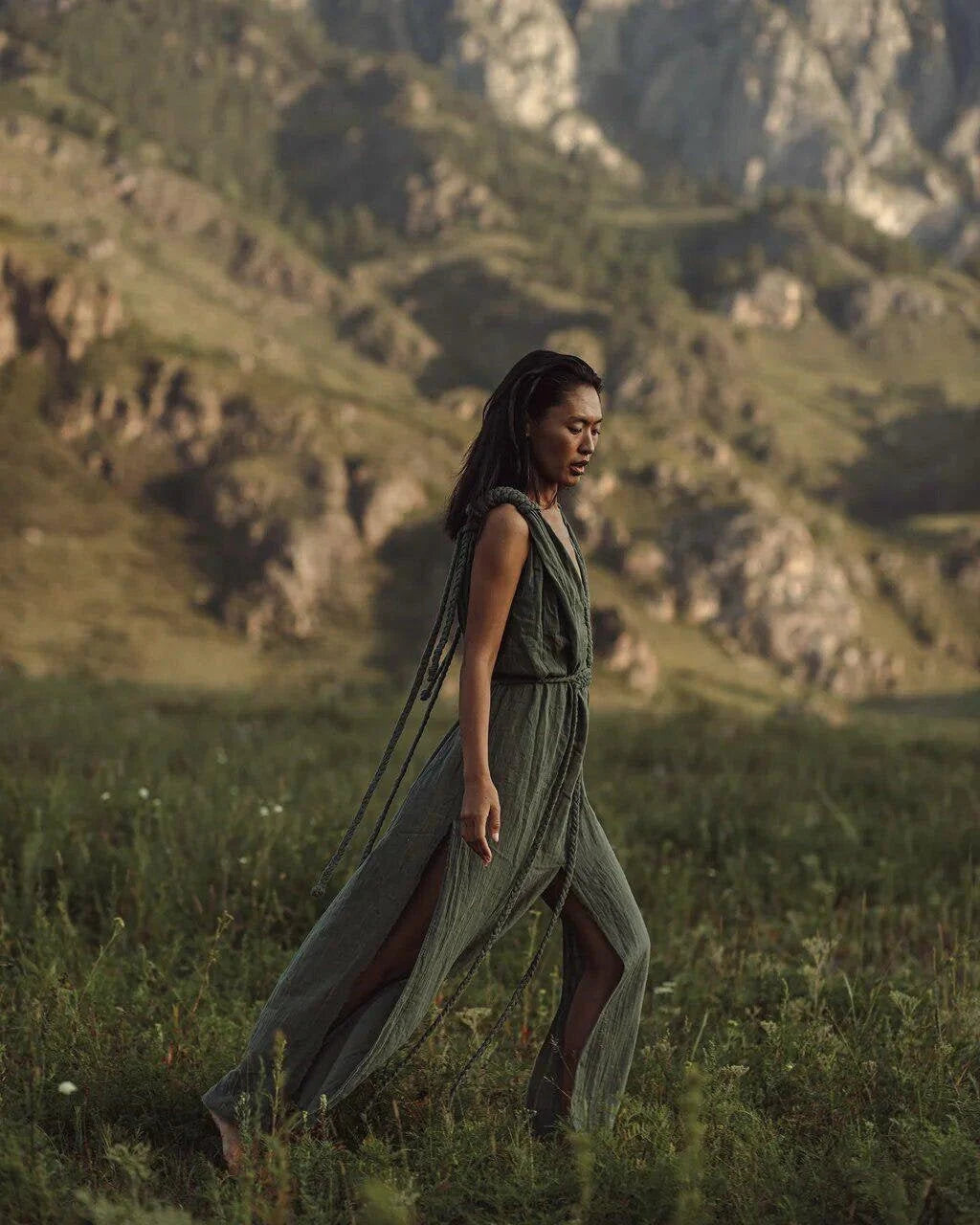 Green Boho Maxi Dress 