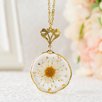 Daisy Necklace • Birth Flower Necklace • Boho Necklace for Women • Birth Flower for April Necklace • Boho Jewelry • Birth Flower Pendant