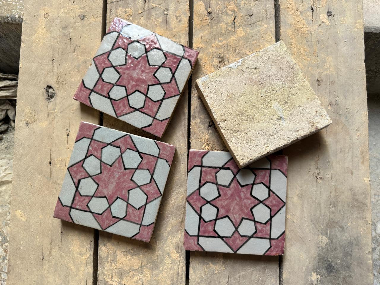 Pink Handmade Moroccan Tiles