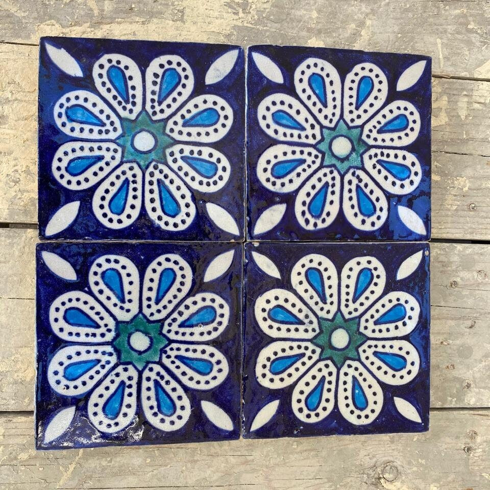 Blue Flower Handmade Moroccan Tiles