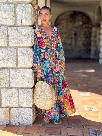 Boho Silk Plunge Dress