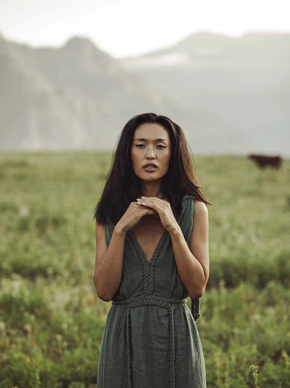 Green Boho Maxi Dress 