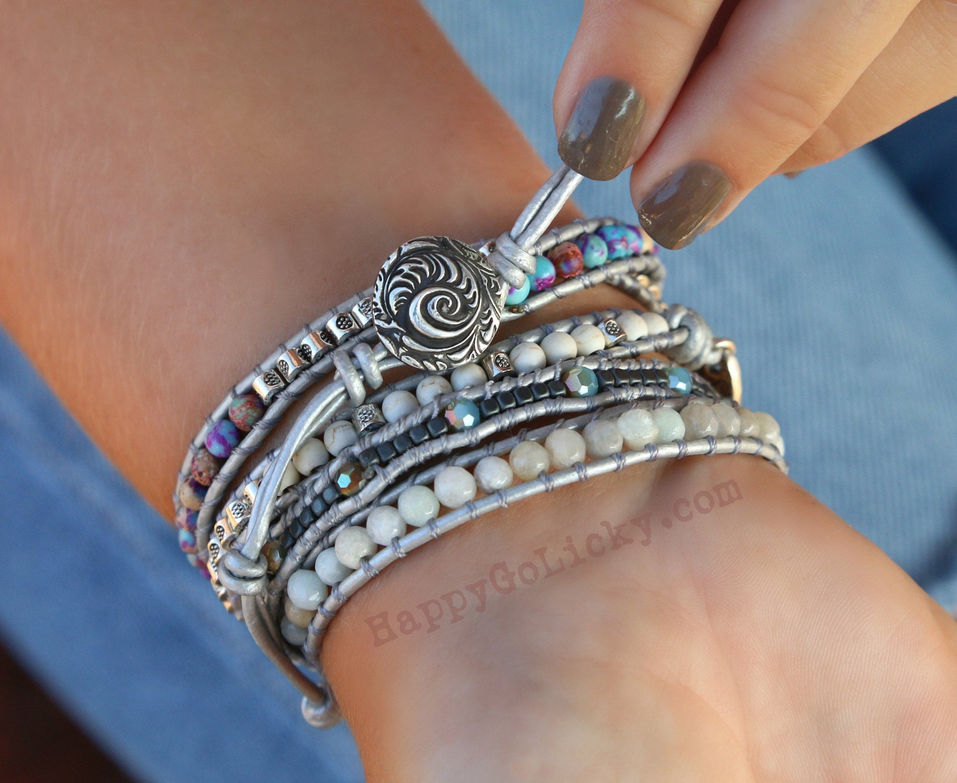 Bohemian Leather Wrap Bracelet