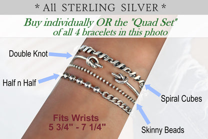 Boho Sterling Silver Bracelet Set