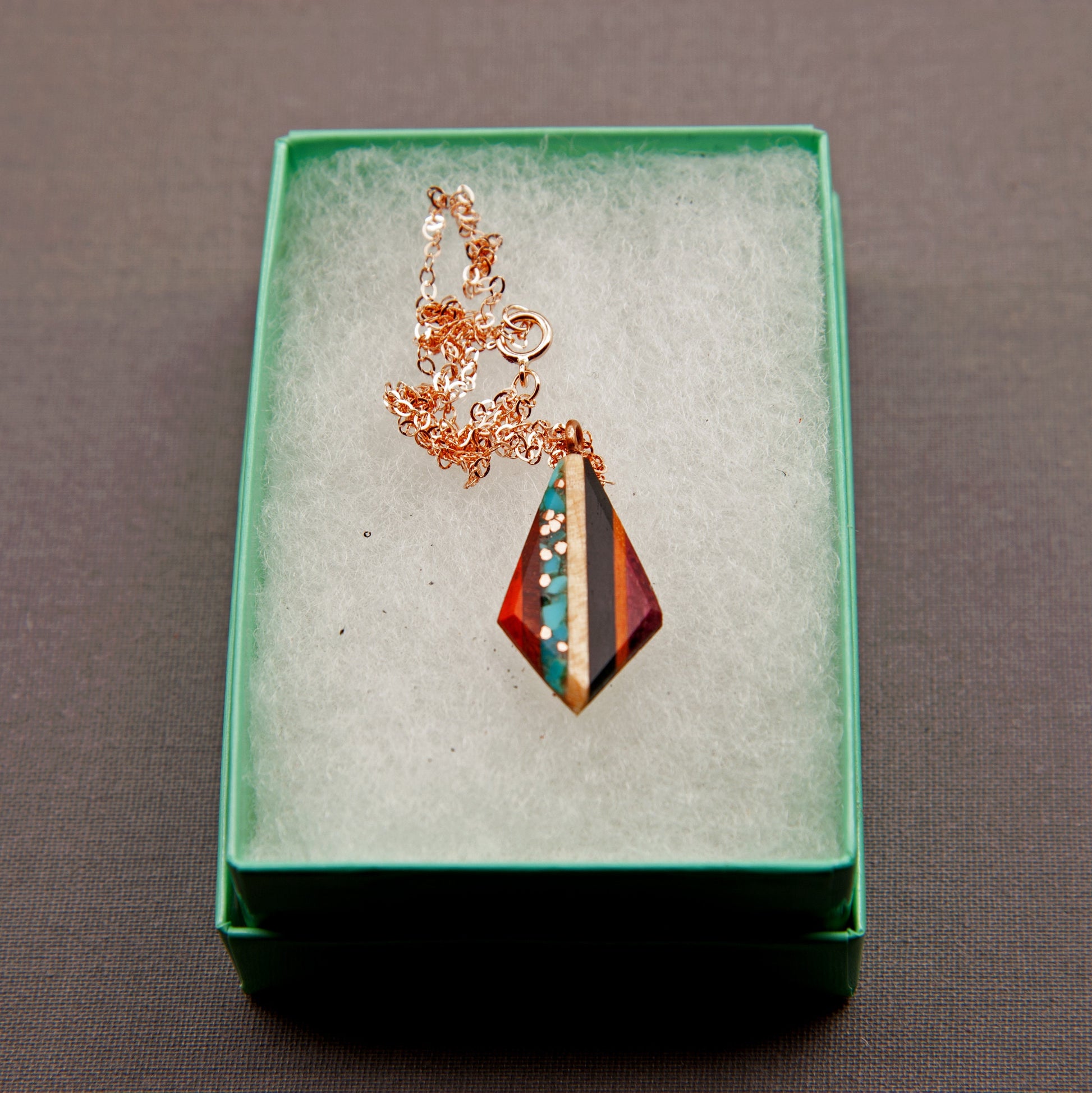 Recycled Copper and Turquoise Teardrop Necklace