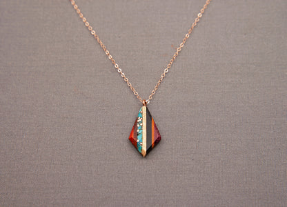 Recycled Copper and Turquoise Teardrop Necklace