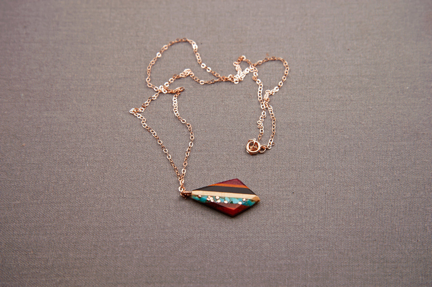 Recycled Copper and Turquoise Teardrop Necklace