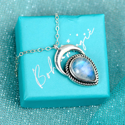 Crescent Moon Moonstone Necklace