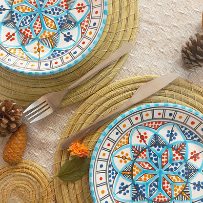 Colourful Hand Painted Side Plates Set Made in Tunisia 