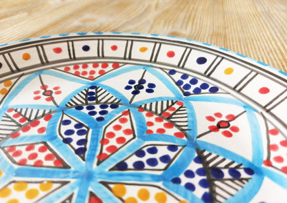 Colourful Hand Painted Side Plates Set Made in Tunisia 