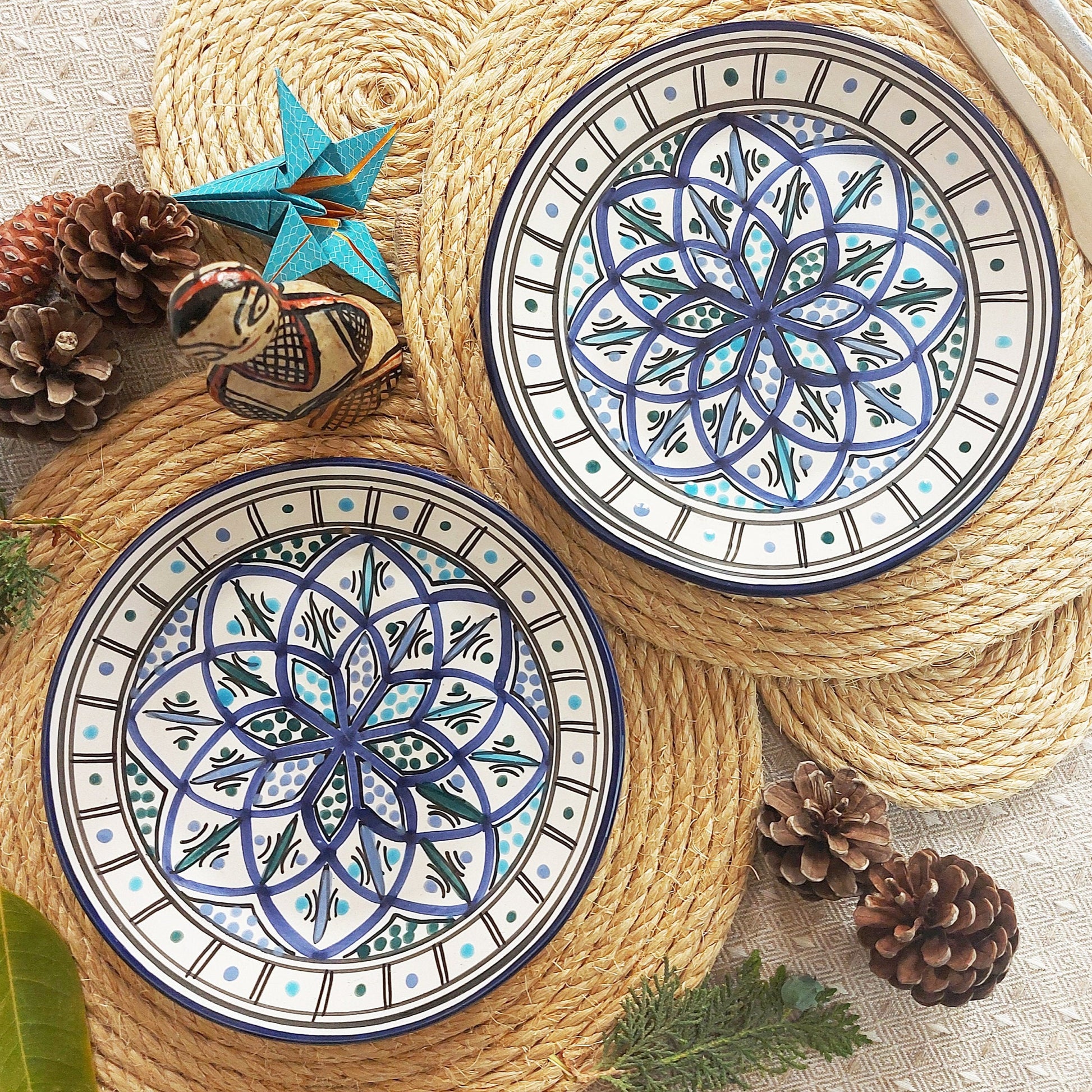 Hand Painted Plates Set Made in Tunisia 