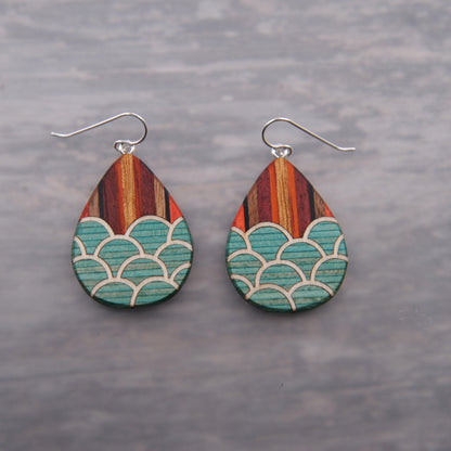 Boho Wave Scale Pattern Earrings