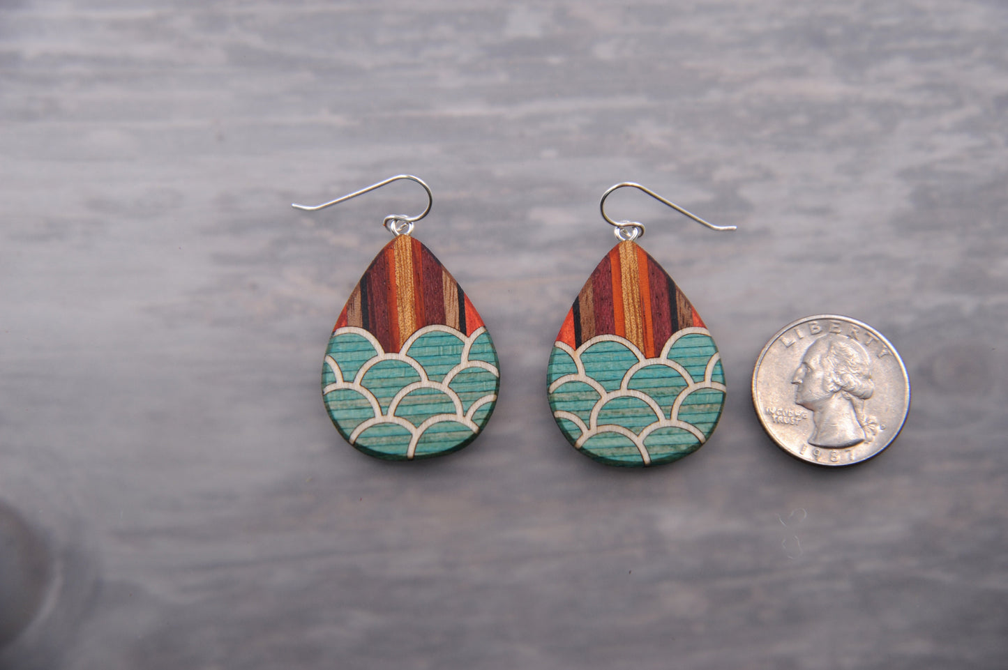 Boho Wave Scale Pattern Earrings