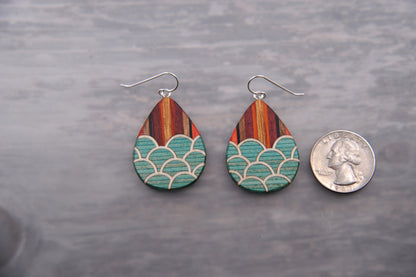 Boho Wave Scale Pattern Earrings