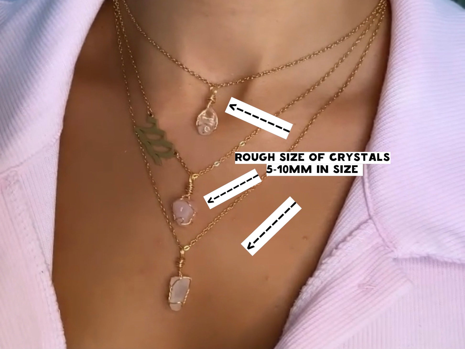 Dainty Healing Crystal Necklaces 