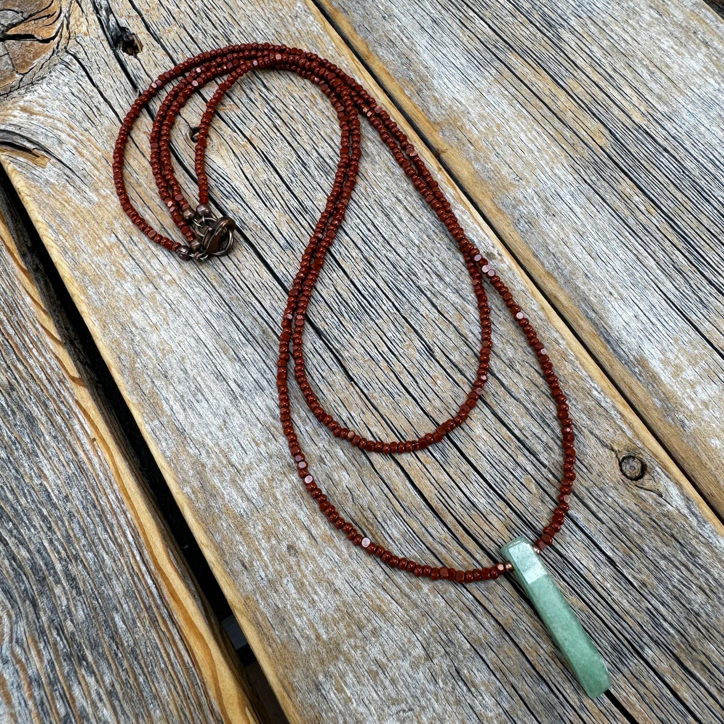 Handmade Aventurine Beaded Necklace