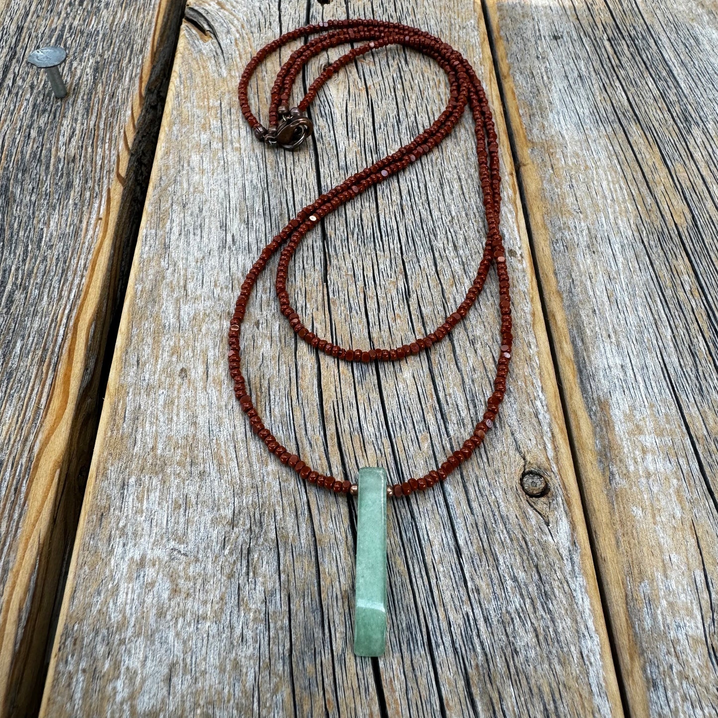 Handmade Aventurine Beaded Necklace