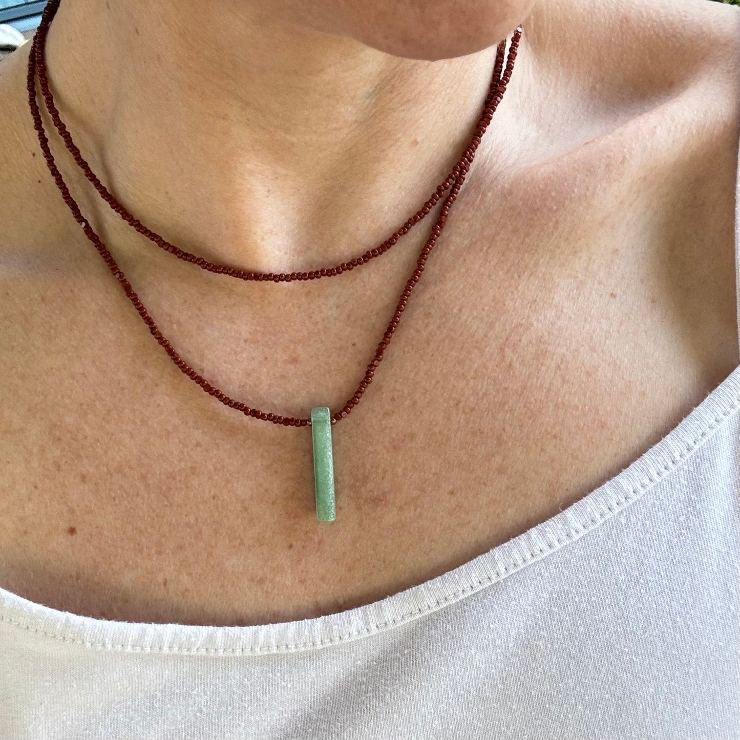 Handmade Aventurine Beaded Necklace