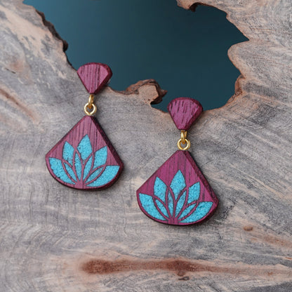 Turquoise Lotus Drop Earrings