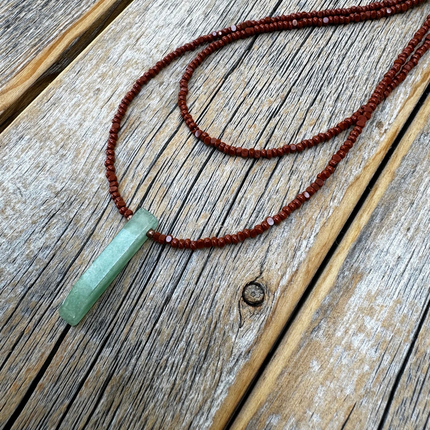 Handmade Aventurine Beaded Necklace